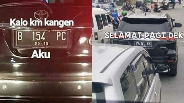 12 Meme Lucu Pakai Plat Nomor ini Endingnya Bikin Baper